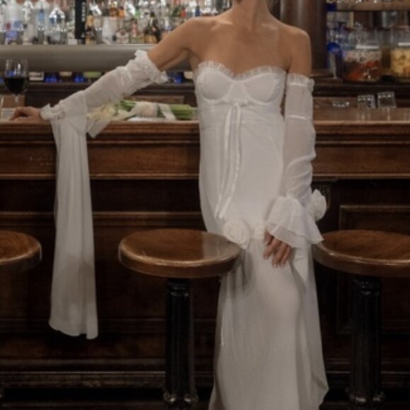 For Love & Lemons Raquel Gown in White Size S - Picture 4 of 6